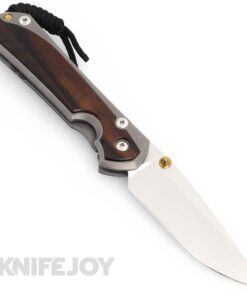 Chris Reeve Knives Large Sebenza 31 Drop Point LEFT HAND Magnacut Double Gold Lug Blade with Macassar Ebony Inlay/ Titanium Handles