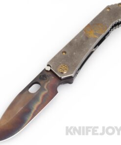 Medford Knives 187DP D2 Vulcan Drop Point Blade with Tumbled "Bronze EGA" Handles/ Bronze Hardware and Clip