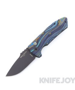 Pro-tech Knives LG423-Starry Night SBR DLC S35VN Blade with Thick Aluminum Bottom and Custom "Starry Night" G-Carta Top / Abelone Button / Black Hardware and Clip