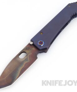 Medford Knives 187DPT D2 Vulcan Tanto Blade with BB/Blue Handles/ Flamed Hardware and Tsunami Clip