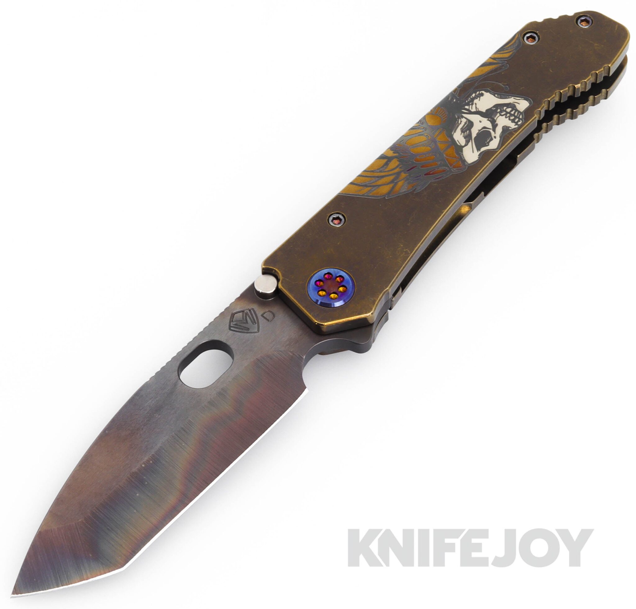 Medford Knives 187DPT D2 Vulcan Tanto Blade with Bronze IndianHead Handles/ Flamed Hardware and Clip