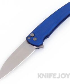 Pro-tech Knives PT5335-Blue Malibu Stonwash Magnacut  Wharncliffe Blade Flipper with Blue 7075 Aluminum Handles/ Black Hardware/ Blasted Clip