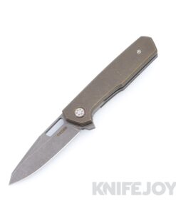 Mechforce x Oeser Collab Nebo V2 Folder with Acidwash ELMAX Blade and Tumbled Bronze Anodized Titanium Handles