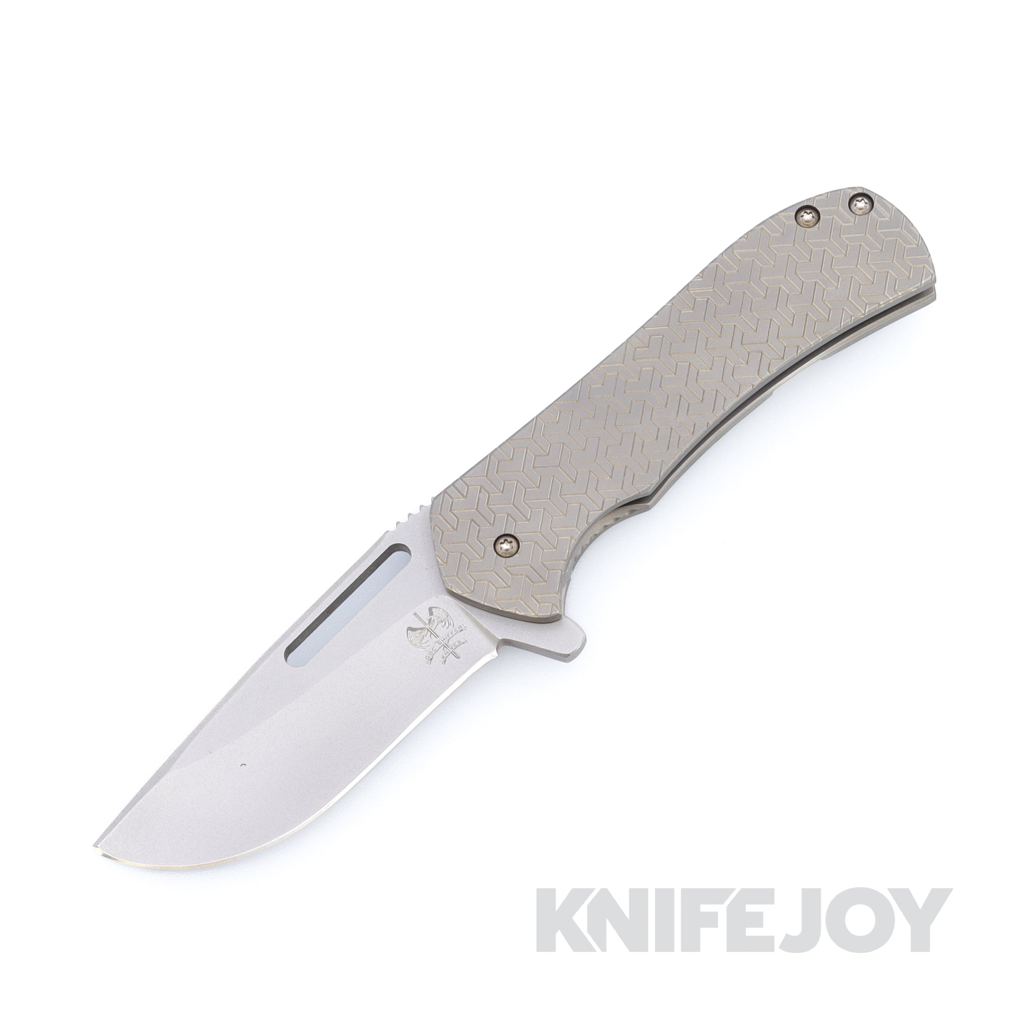 Doc Shiffer Knives Field Grade Recon Folder Magnacut Blade with Angle Textured Titanium Handles