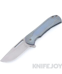 Doc Shiffer Knives Field Grade Recon Folder Magnacut Blade with Blue Textured Titanium Handles
