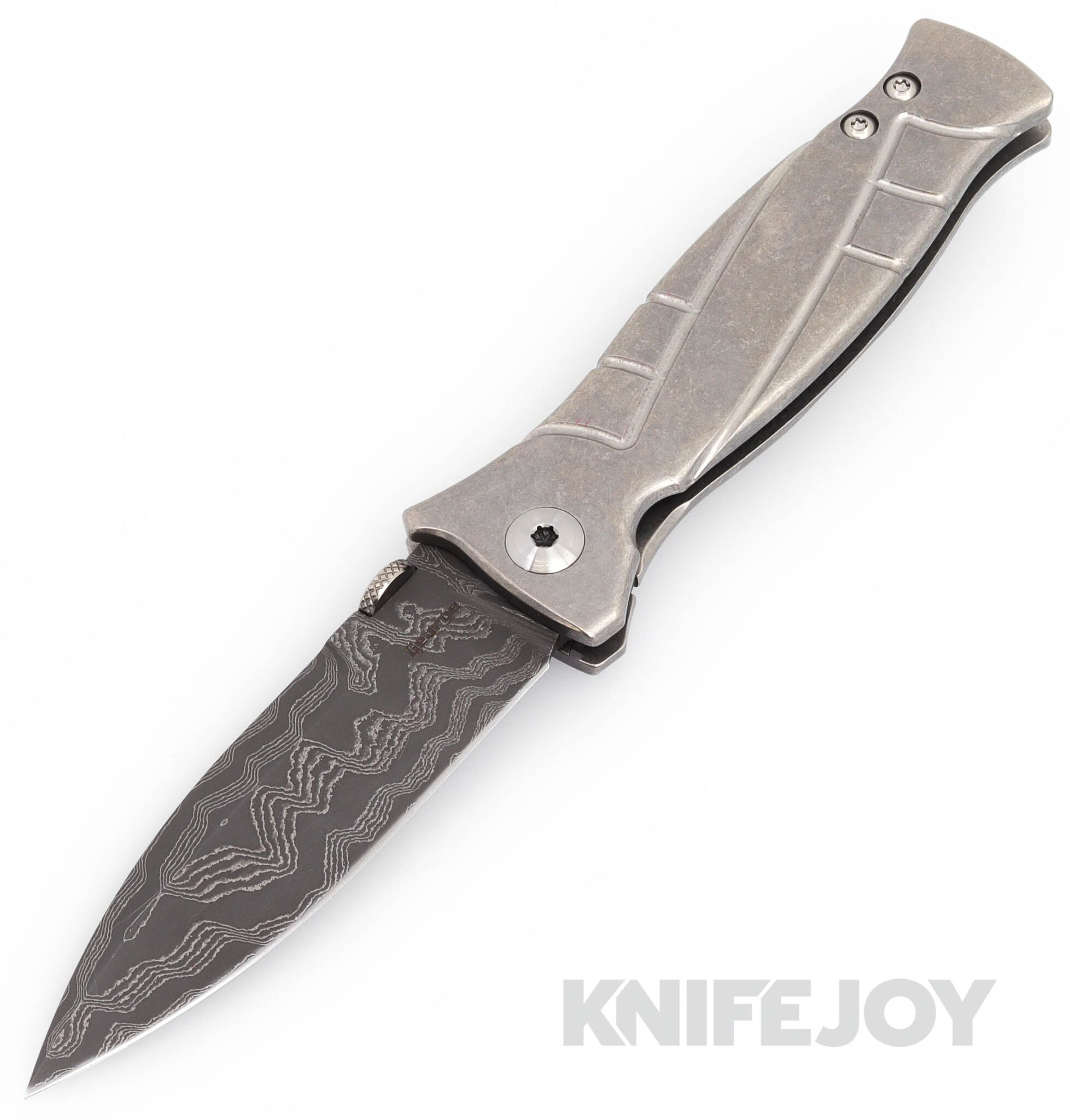 Les George Custom MK3 Damascus Blade with Titanium Handles