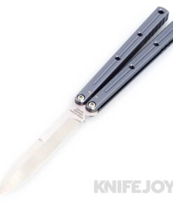 Squid Industries Knives Krake Raken Weehawk V3 Balisong Butterfly Knife Satin Blade with Gunmetal Handles