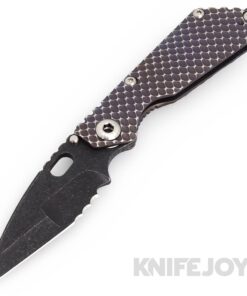 Mick Strider Custom Knives SnG Nightmare Grind Blade with Purple Anodized Double Gunner Grip Titanium Handles