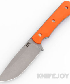McNees Knives PM Ridge Runner Atomic Stonewash 3V Blade and Orange G10 Handles