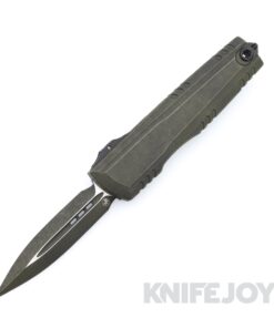 Microtech Knives 1270-1WGGS Signature Series Luminary OTF Double Edge Weathered Grenade Green Blade with Weathered Grenade Green Aluminum Handles