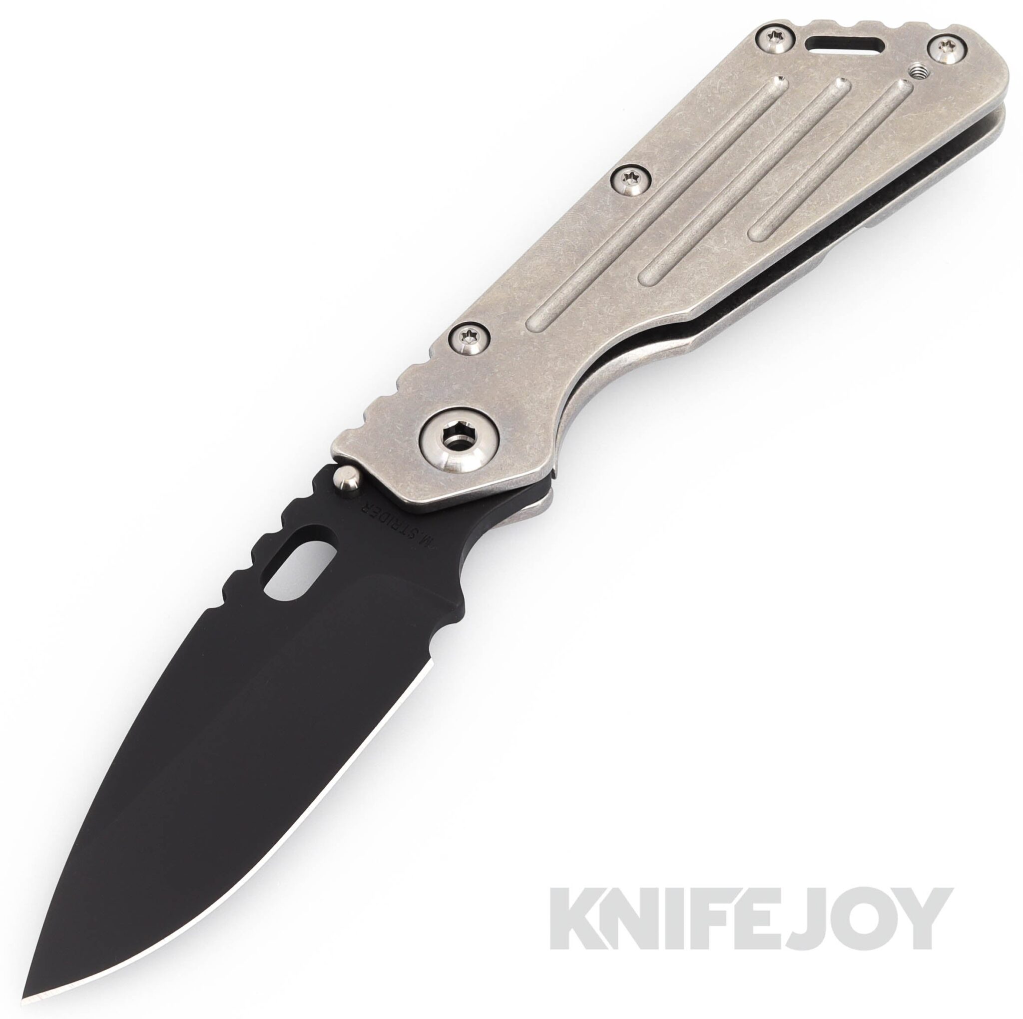 Mick Strider Knives Performance Series SMF Black Blade with Stonewash Titanium Handle