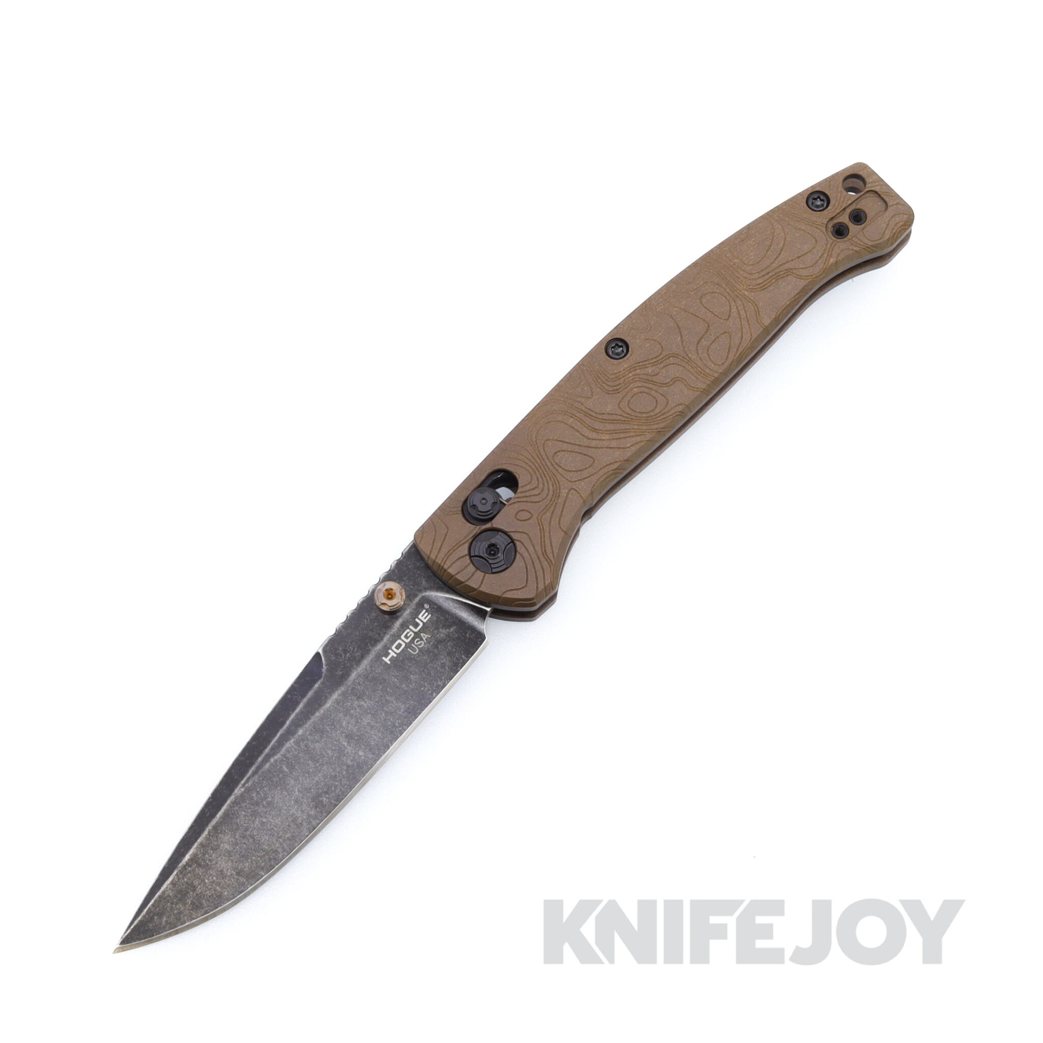 Hogue 24453 Mysto ABLE Lock™ Manual Folder Drop Point Black Stonewash Magnacut Blade / Browns Point Richlite Frame