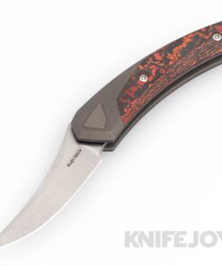 Suprlativ The Piranha Rare Earth Magnetic Lock Folder CPM-M4 Belt Satin Persian Blade with Bolstered Titanium/ Mars Valley FC Handles