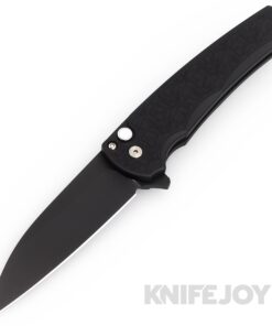 Pro-tech Knives PTMALIBU-ATL24-NEXUSDLC Malibu Flipper Blade Show Atlanta 2024 Black DLC Wharncliffe Blade with Black Nexus/1999 Textured Handles/ MOP Button