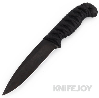 J.Watson Knives Magni XXL Fixed Blade 3V Dark Patina Blade with Full Cord Wrapped Handle and Ambi Sheath