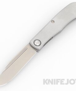 Daedalus Knife Co. "The Lab" Model Front Flipper Satin Blade with Grey Aluminum Handles