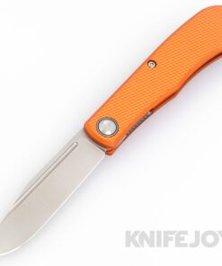 Daedalus Knife Co. "The Lab" Model Front Flipper Satin Blade with Orange Aluminum Handles