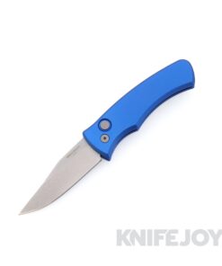Pro-Tech Knives DUKE2101-Blue Duke 2 Auto Stonewash Magnacut Blade with Blue Aluminum Handles and Blasted Deep Carry Clip