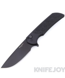 Pro-tech Knives MX106-NEXUS Mordax Flipper Black DLC Magnacut Plain Blade with Nexus Textured Black Handle