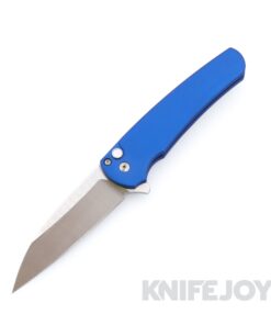 Pro-tech Knives 5300-LTD Blue Malibu Flipper Satin Magnacut Wharncliffe Blade with Blue Aluminum Handles
