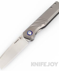 Enrique Pena Custom Luxe Flipper Plain Satin Blade with Fluted Titanium Scales/ Dark Mokuti Clip