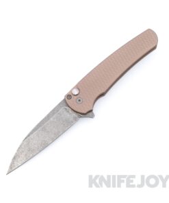 Pro-tech Knives 5336-LTD AWFDE Malibu Flipper Acidwashed Wharncliffe Magnacut Blade with FDE Dragon Scale 7075 Aluminum Handles