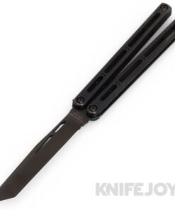 Squid Industries Knives Hydro Balisong Butterfly Knife DLC Blade with Hybrid Short G10/Titanium Handles