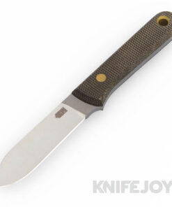 Bald Man Knife and Tool Cicada Fixed Blade Magnacut Blade with Olive Canvas Micarta/ Brass Handles