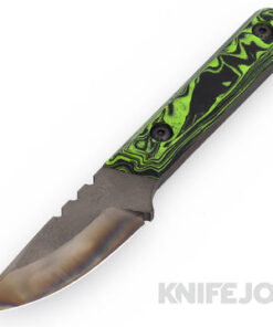 Bald Man Knife and Tool Thicker Clipper Fixed Blade Flamed Magnacut Blade with Ecto Swirl G10 Handles