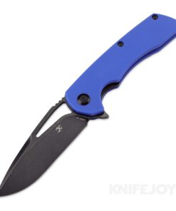 Kansept Knives T1001B2 Kyro Frame Lock Black Coated D2 Blade with Blue G10 Handles