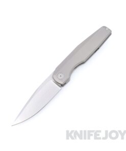 Vero Engineering Lux 3.3 Hand Satin Blade Flipper with Stonewash Titanium Handles