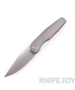 Vero Engineering Lux 3.3 Belt Satin Blade Flipper with Stonewash Titanium Handles