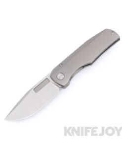 Vero Engineering Nova Mini Hand Satin Drop Point Blade Flipper with Stonewash Titanium Handles