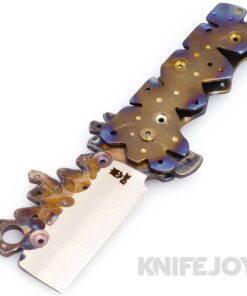 RichMade Knives AL Large Skeleton Zombie Killer Folder Flamed Blade with Flamed Titanium Handles