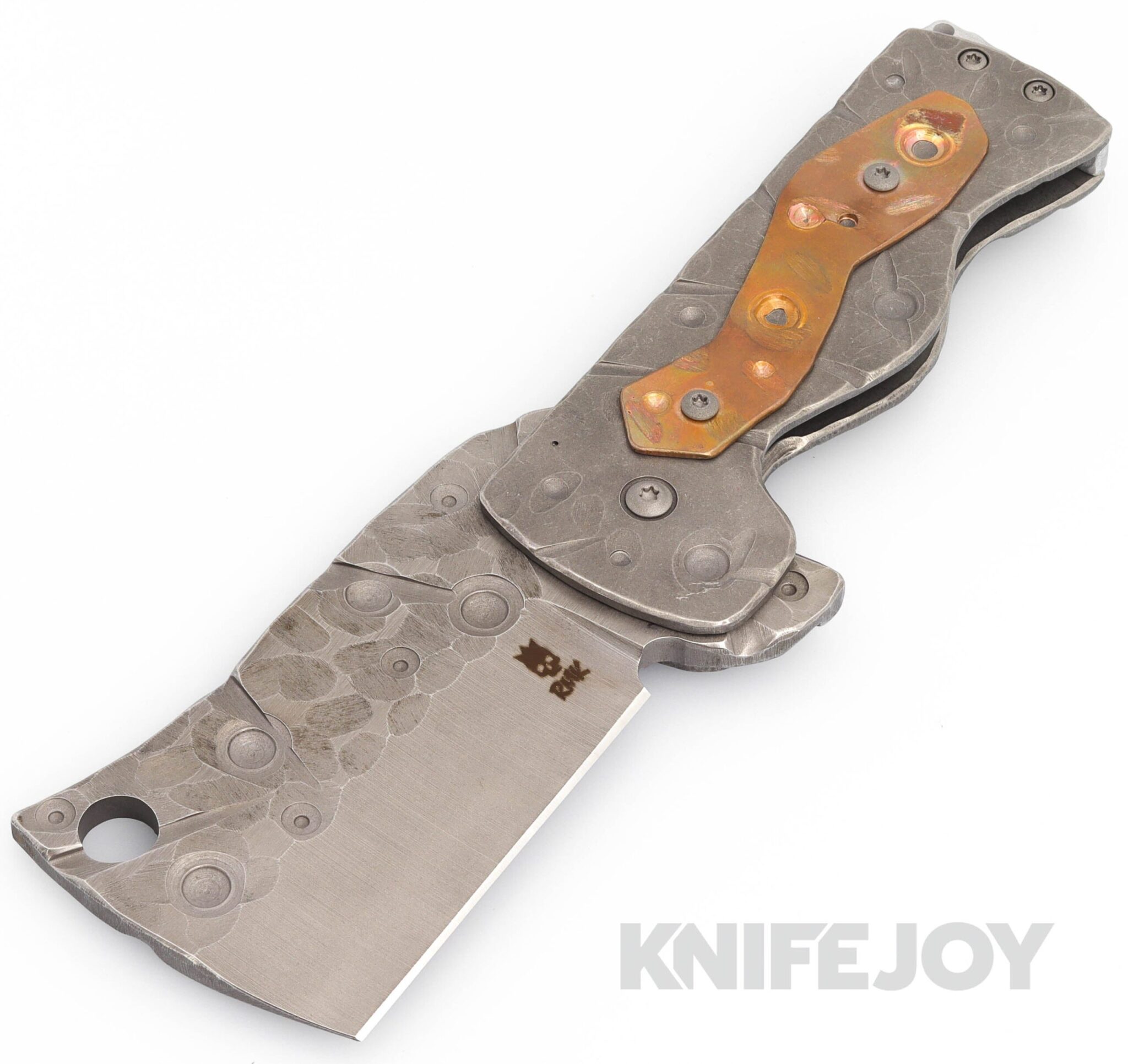 RichMade Knives AD Large Zombie Killer Folder Precision Marshall D2 Blade with Copper Overlay/ Titanium Handles