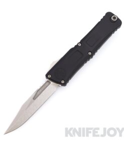 Microtech 1146-10 Combat Troodon III OTF Auto Stonewash Bowie Blade with Black Aluminum Handle