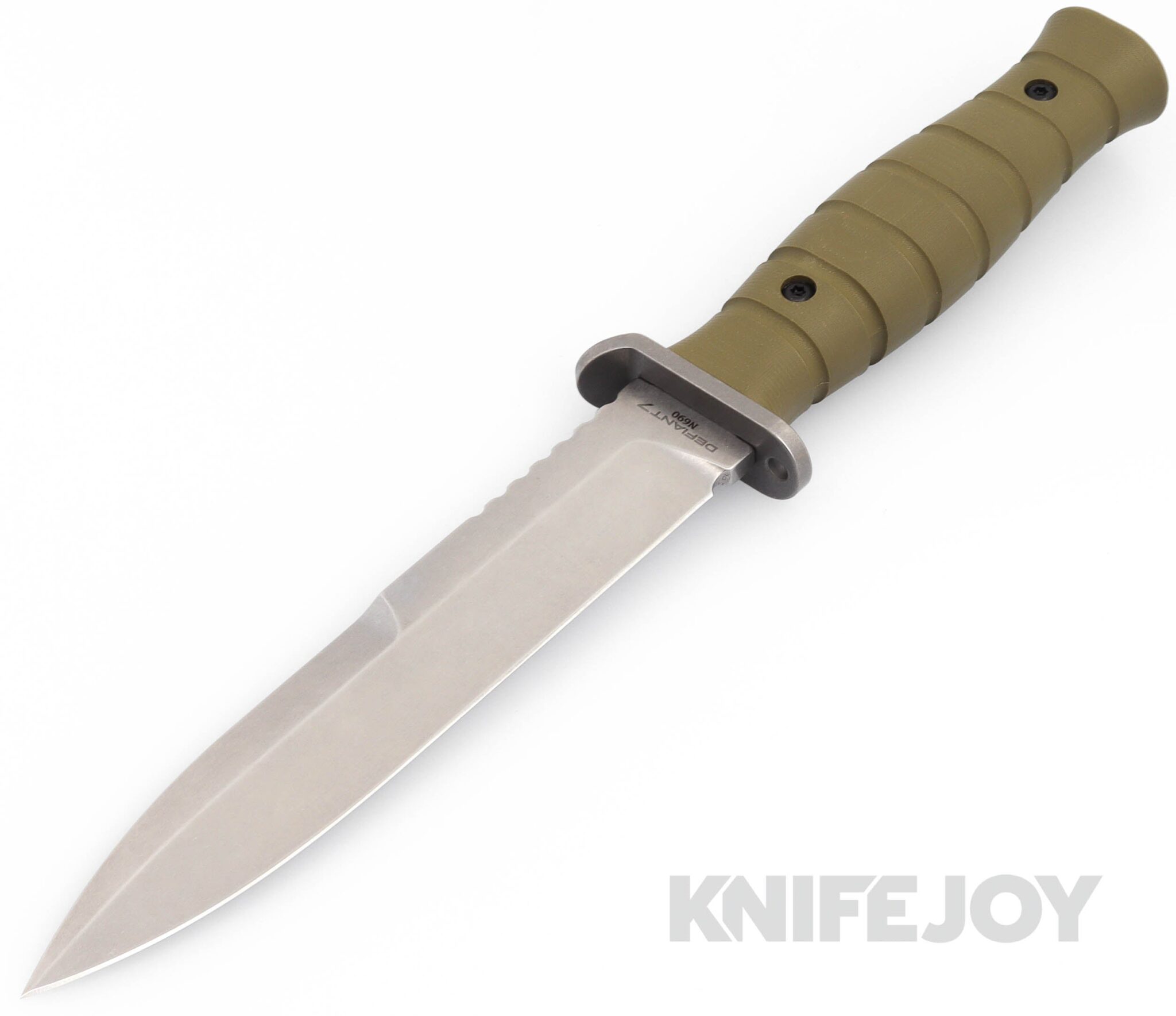 Defiant 7 Knives M320 Stonewashed Blade Green G10 Handles