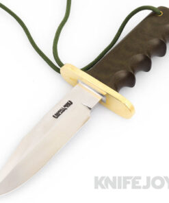 Randall Made Knives Model 15-5 1/2 Attack Knife Plain Blade with Green Micarta Handles
