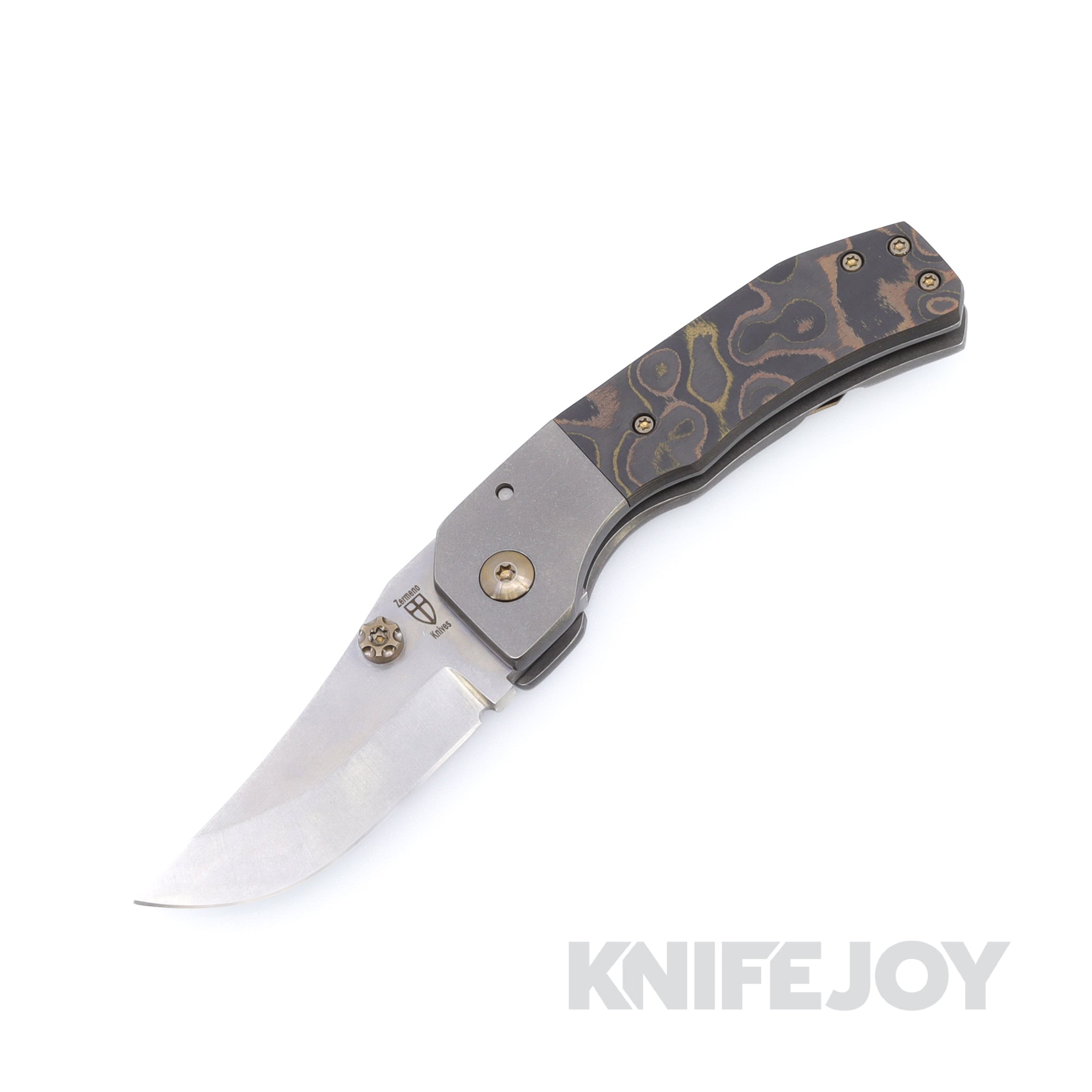 Zermeno Knives Tyr 80% Nitro-V Blade with Titanium Handles and Carbon Fiber Scales