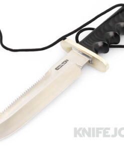 Randall Made Knives Model 14-7 1/2 Attack Knife Stainless Sawtooth Blade with Black Micarta Handles