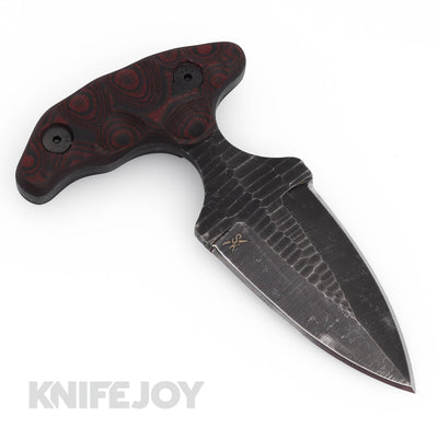 Stroup Knives Model SD-1 Punch Dagger 1095 High Carbon Steel Blade with Custom Red Camo G10 Handles