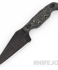 Stroup Knives Model Bravo 5 1095 High Carbon Steel Blade with Custom Black Camo G10 Handles