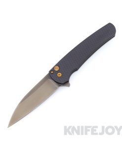Pro-tech Knives Malibu Flipper Smoky Grey Magnacut Wharncliffe Blade with Black Dragon Scale Aluminum Handles and Rose Gold Hardware