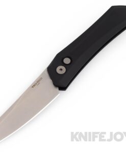 Pro-tech Knives PT-DS101 Auto Sinkevich Design Oligarch Auto Stonewash Magnacut Blade with Solid Black Aluminum Handles/ Blasted Hardware/ Black Clip