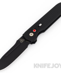 Pro-tech Knives PT-1805-PDW Auto Prometheus Design Werx- Invictus DLC Black Magnacut Blade with Black Aluminum Handle/ Red G10 Button/ Black Clip