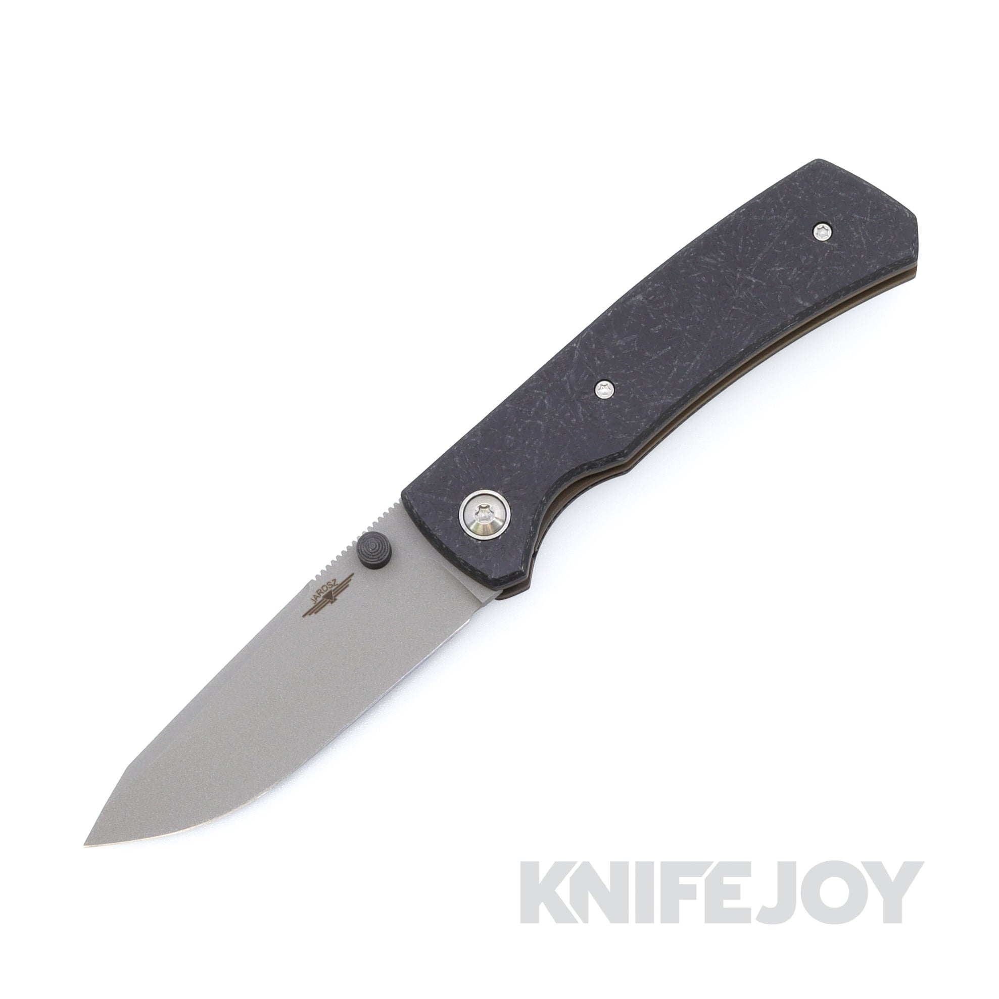 Jarosz Custom Knives Kali Titanium Liner Lock Matte AEB-L Blade with Black Glass FatCarbon Handle Scales