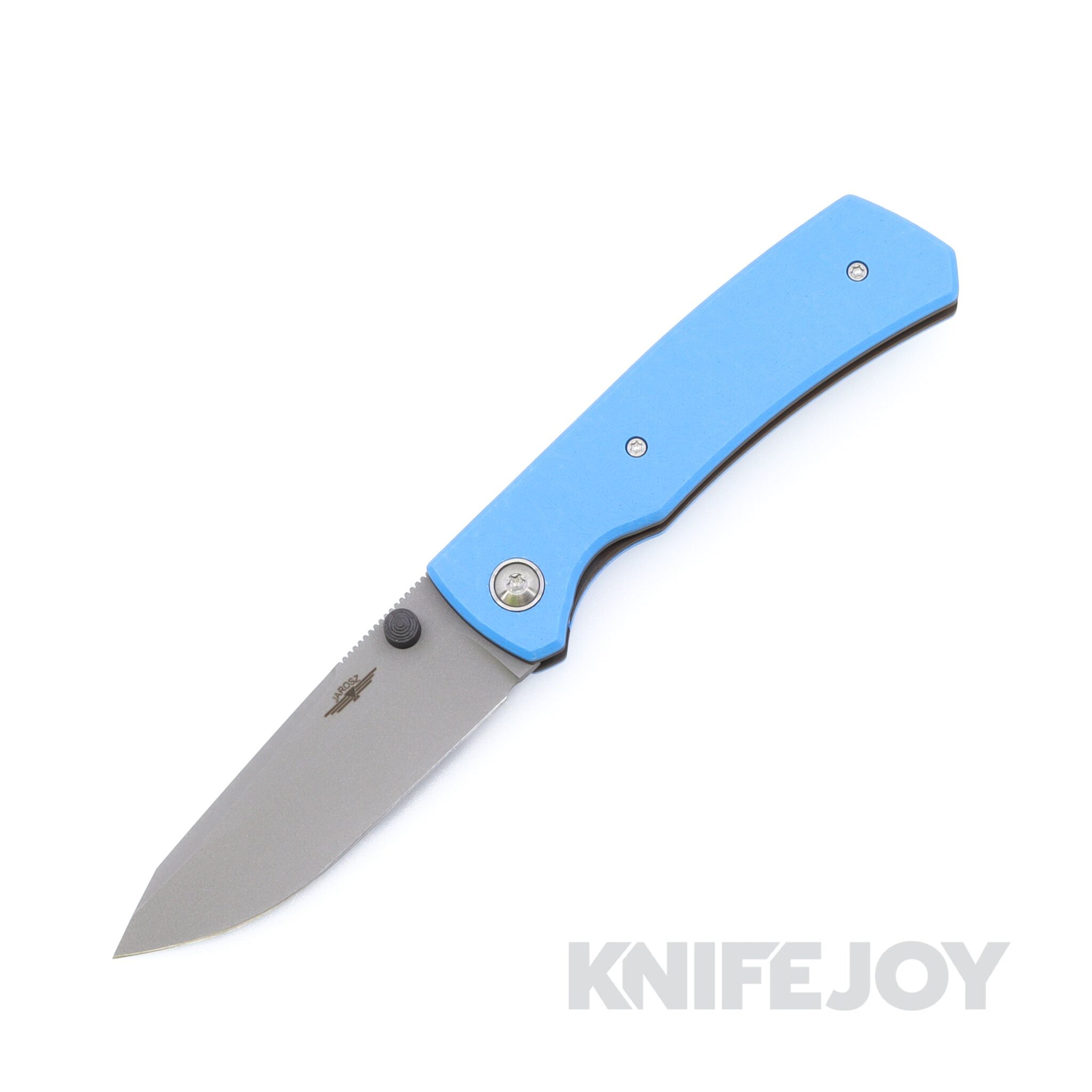 Jarosz Custom Knives Kali Titanium Liner Lock Matte AEB-L Blade with Blue Glass FatCarbon Handle Scales