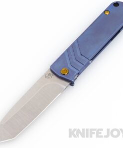 Medford Knives The Antik S45VN Tumbled Tanto Blade with Tumbled Blue Handles/ Brass-Bronze Hardware and Clip