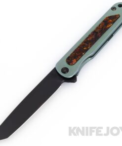 Medford Knives T-Bone S45VN Tumbled Tanto Blade with Antique Green Handles/ Black Hardware/ DLC Clip