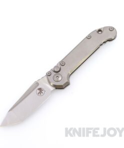 Microtech 1136-10MS1 Auto Marfione Select L.U.D.T GEN III Tanto Edge Stonewash Standard Blade with Slab Titanium Handles